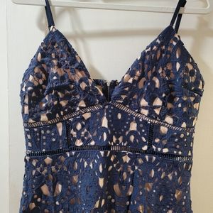 Mini blue crochet dress